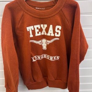 Vintage Texas Longhorns Toddler Sweatshirt 80s 90s Burnt Orange Raglan Crewneck